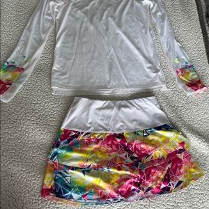 Tennis skirt and matching shirt bundle